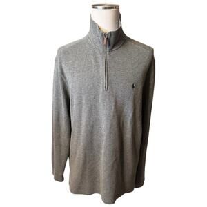 Ralph Lauren Polo Gray Quarter Zip Pullover Sweater Men’s XL 100% Cotton